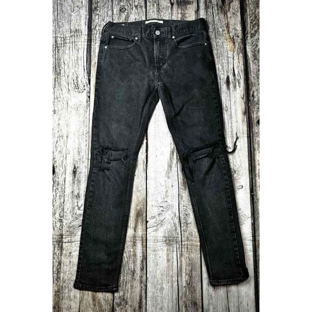 Pacsun Skinny Jeans Mens 31x31 Distressed Black Denim (Tag31x32)
